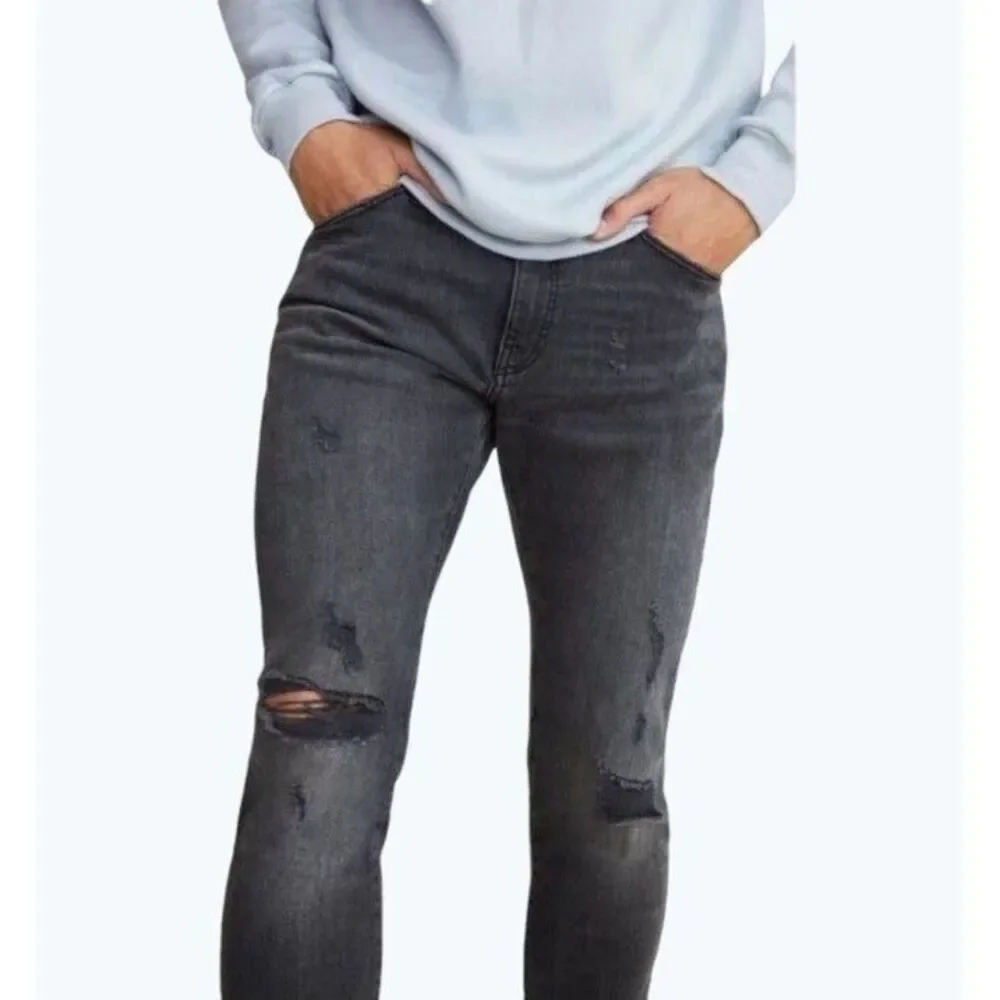 Warp+Weft ORD HND Tokyo Skinny Harajuku Stretch Distressed Jeans Men's Sz 35x32
